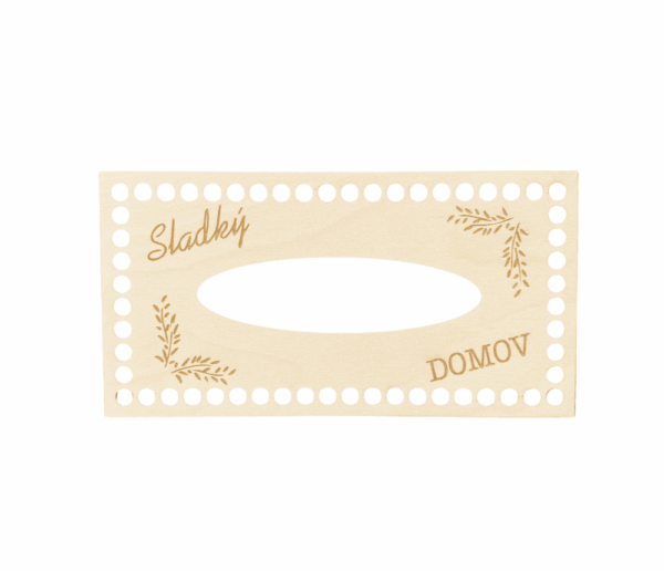 Dřevěný kryt na kapesníky „Sladký domov“