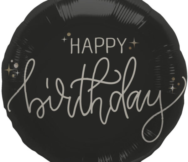 Foliový balonek Happy Birthday – Crème Noir 45 cm