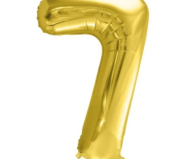 Foliová číslice – zlatá 7 – 72 cm