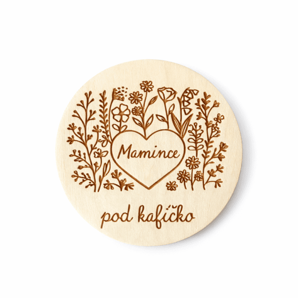 Dřevěný podtácek – Mamince pod kafíčko