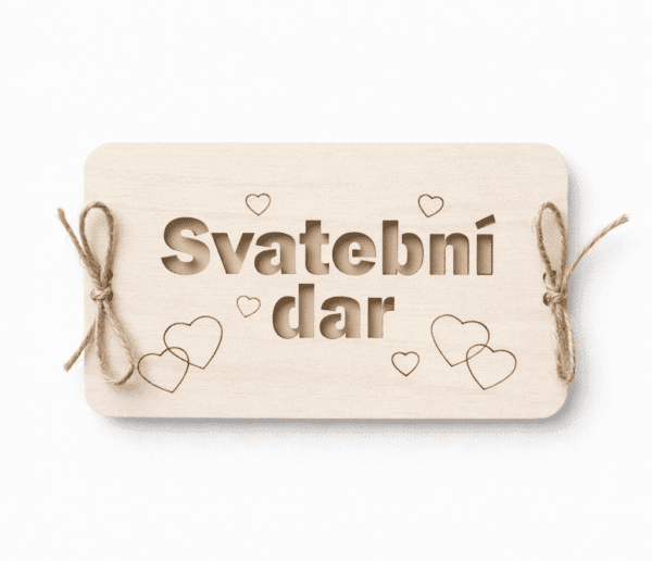 Dřevěná karta na peníze – Svatební dar