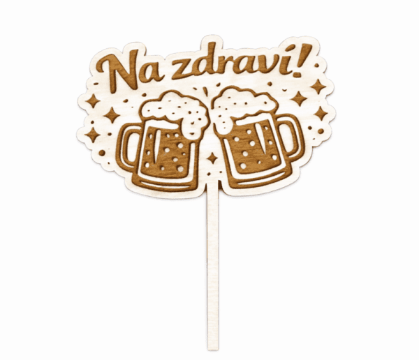 Dřevěný zápich do dortu – Na zdraví