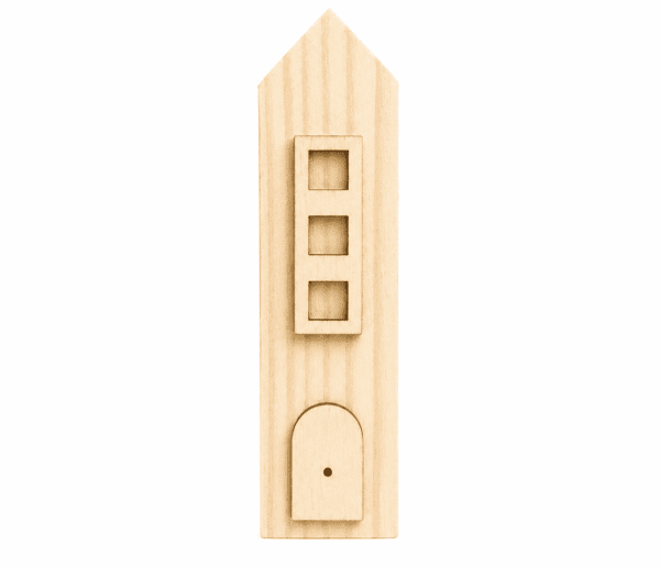 Dřevěná dekorace domeček – minimalistický design
